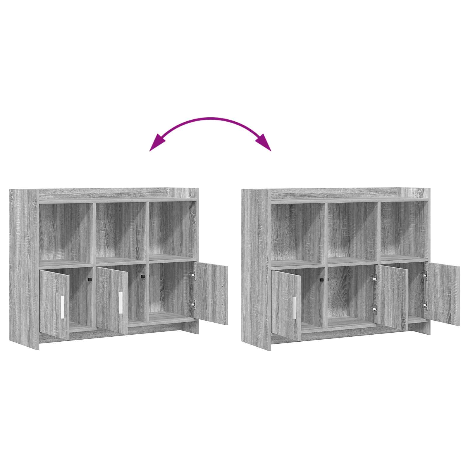 Sideboard Grau Sonoma 98,5 x 33 x 80 cm Holzwerkstoff