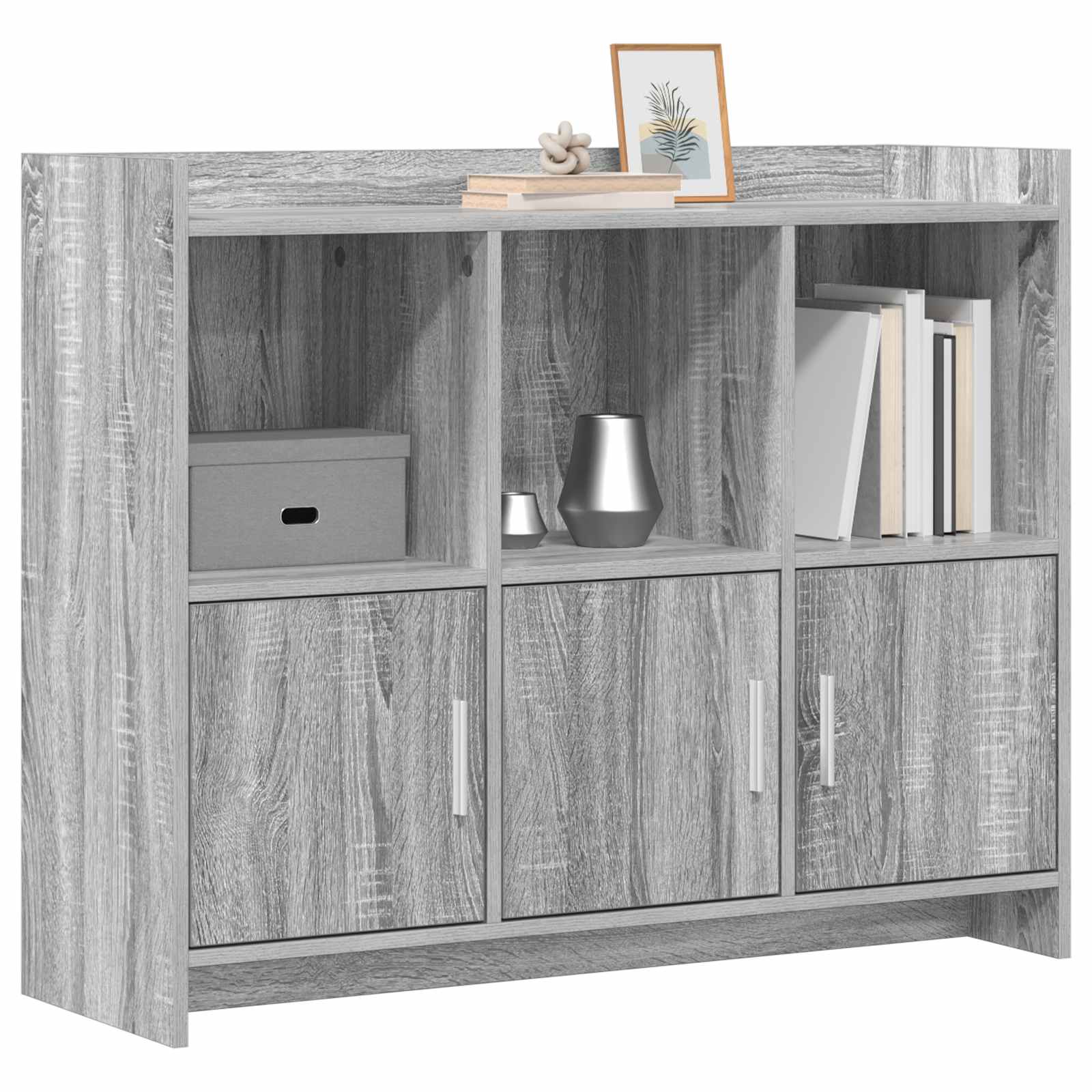 Sideboard Grau Sonoma 98,5 x 33 x 80 cm Holzwerkstoff