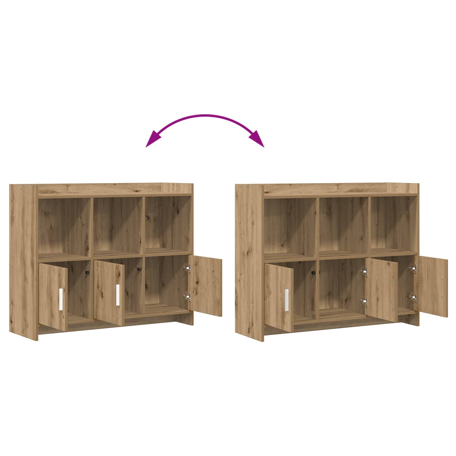 Sideboard Artisan-Eiche 98,5 x 33 x 80 cm Holzwerkstoff