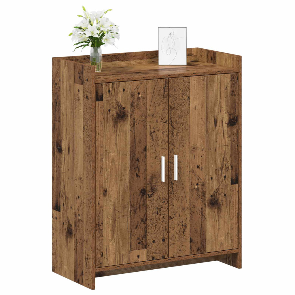 Schuhschrank mit Tür Altholz 73,5 x 36 x 92 cm Holzwerkstoff