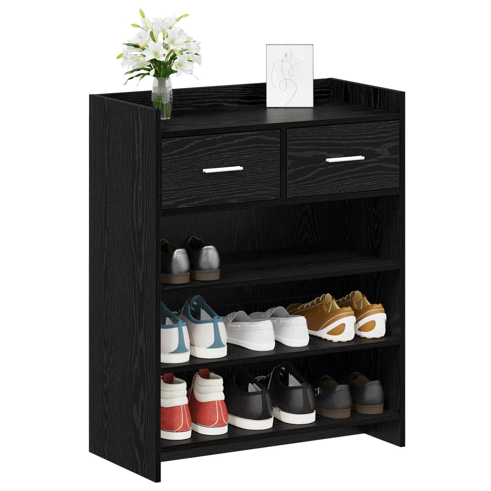 Schuhschrank Schwarze Eiche 73,5 x 36 x 92 cm Holzwerkstoff