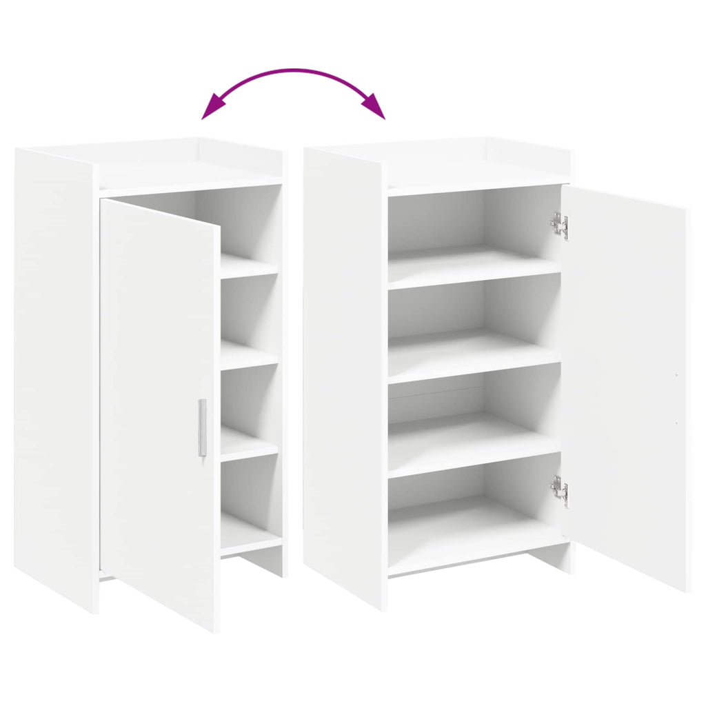 Schuhschrank mit Speicher Weiß 48 x 36 x 92 cm Holzwerkstoff