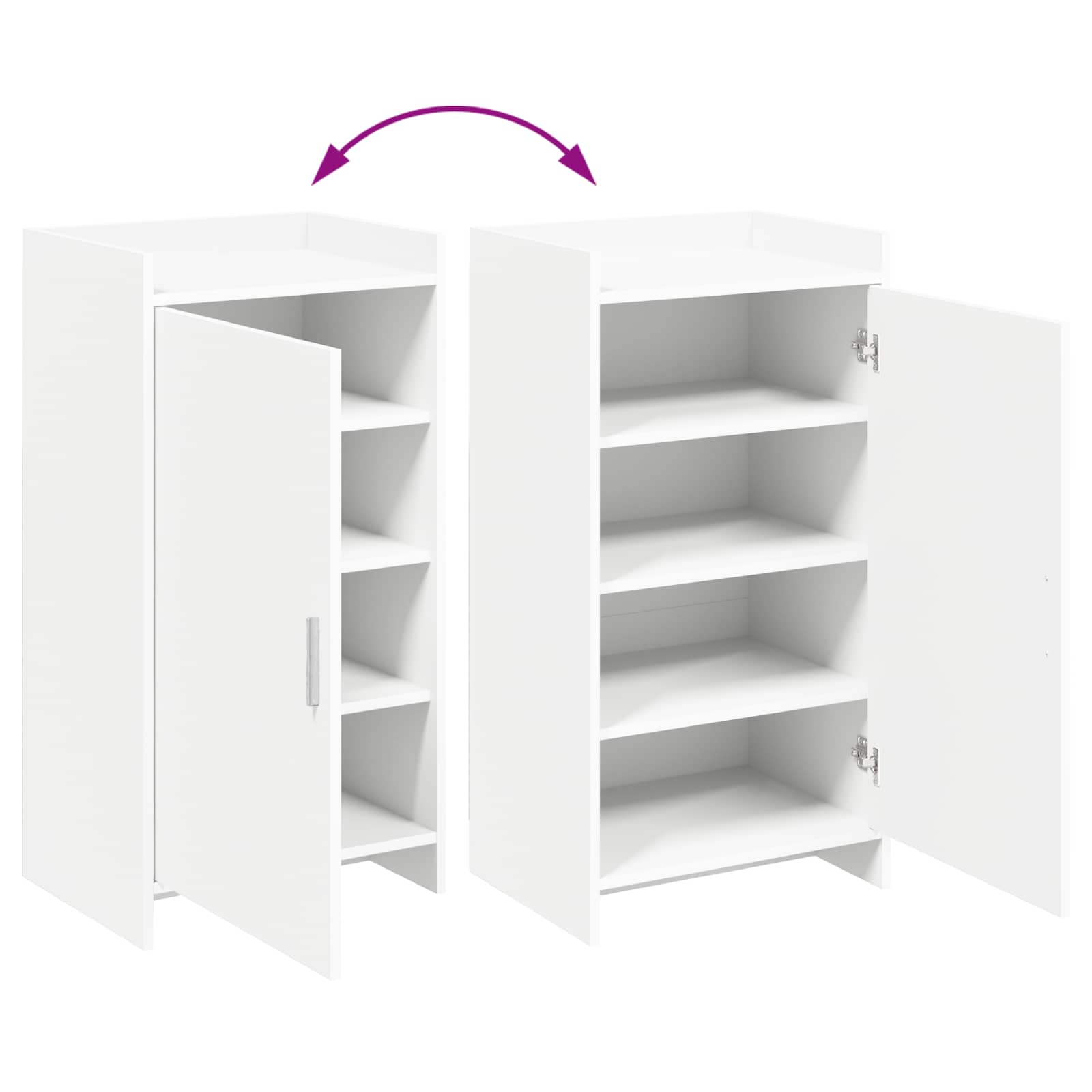 Schuhschrank mit Speicher Weiß 48 x 36 x 92 cm Holzwerkstoff