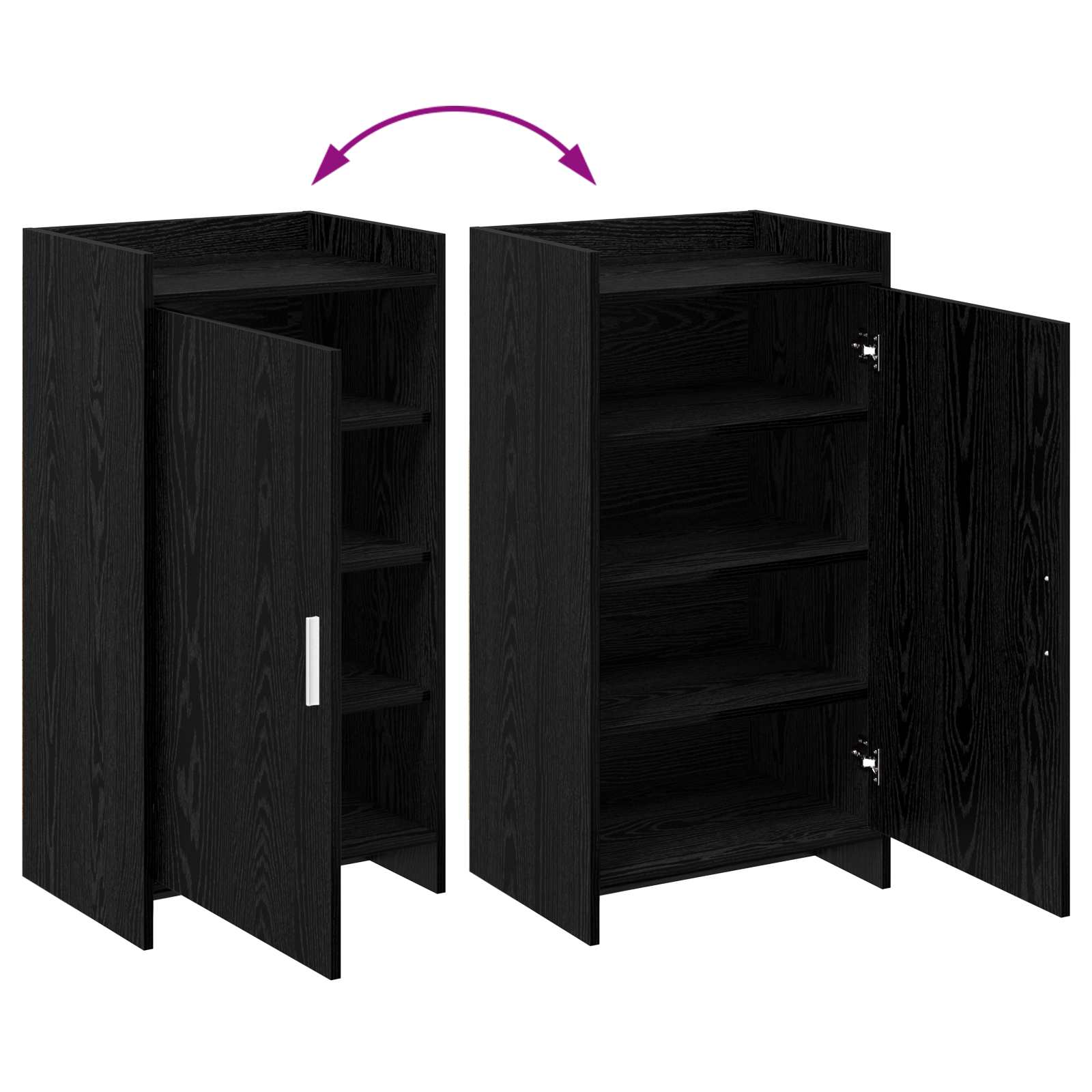 Schuhschrank Schwarze Eiche 48 x 36 x 92 cm Holzwerkstoff