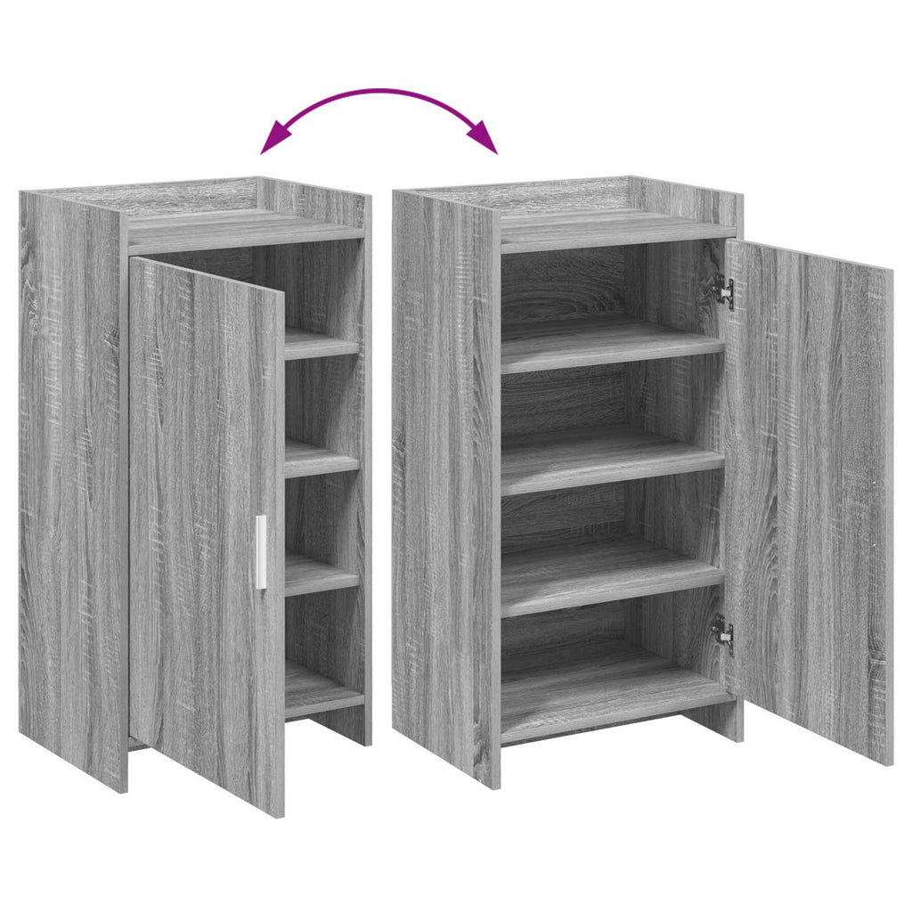 Schuhschrank mit Tür Grau Sonoma 48 x 36 x 92 cm Holzwerkstoff