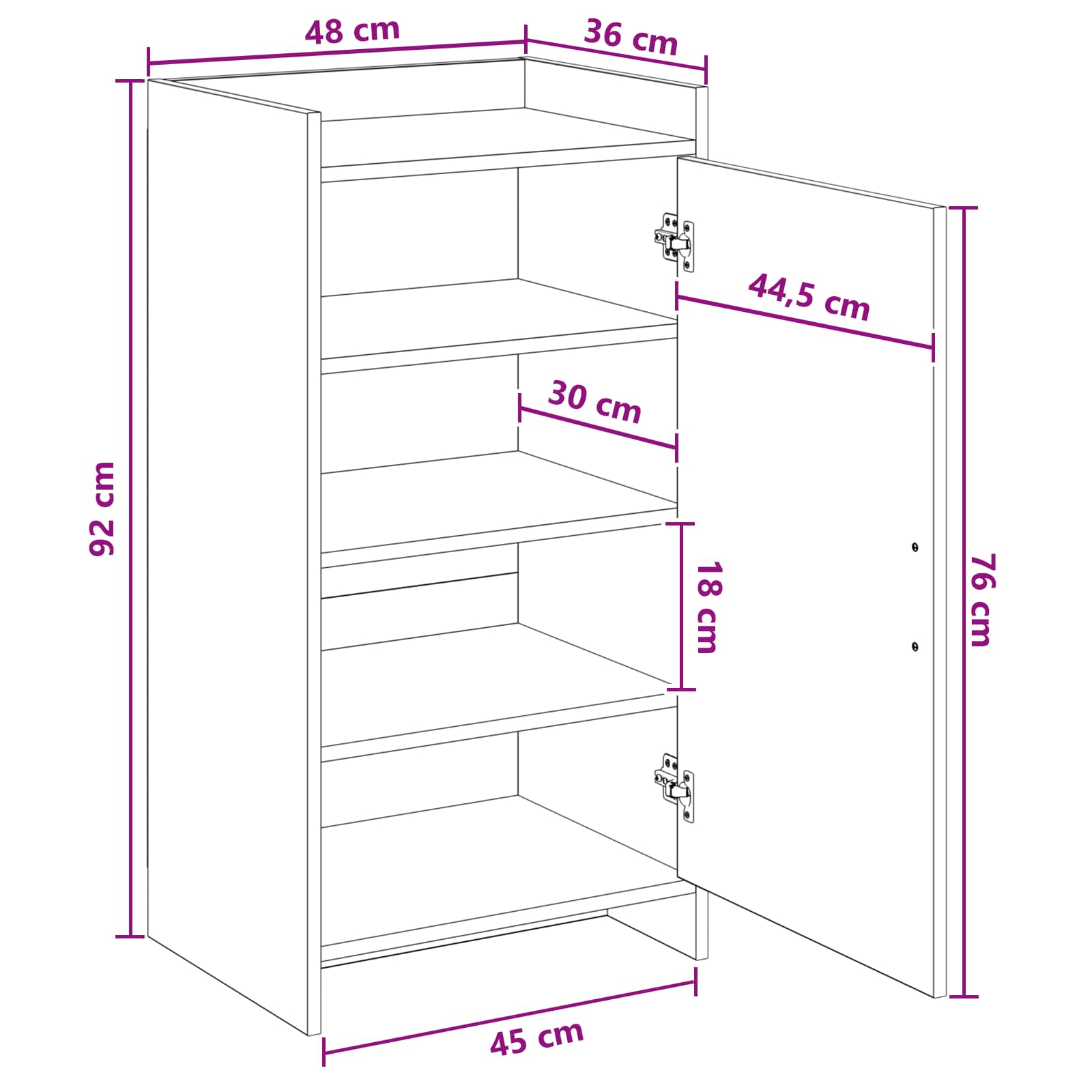Schuhschrank mit Speicher Altholz 48 x 36 x 92 cm Holzwerkstoff