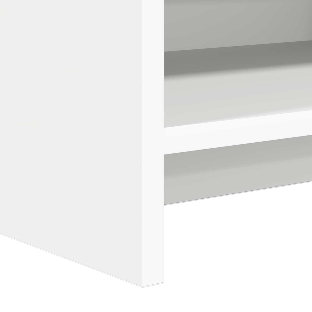 Schuhschrank mit Speicher Weiß 48 x 36 x 92 cm Holzwerkstoff