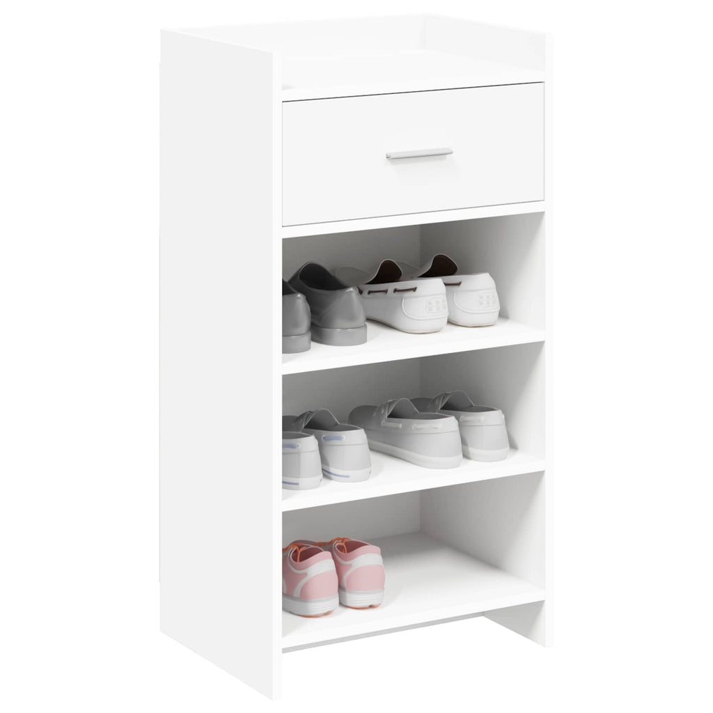 Schuhschrank mit Schubladen Weiß 48 x 36 x 92 cm Holzwerkstoff