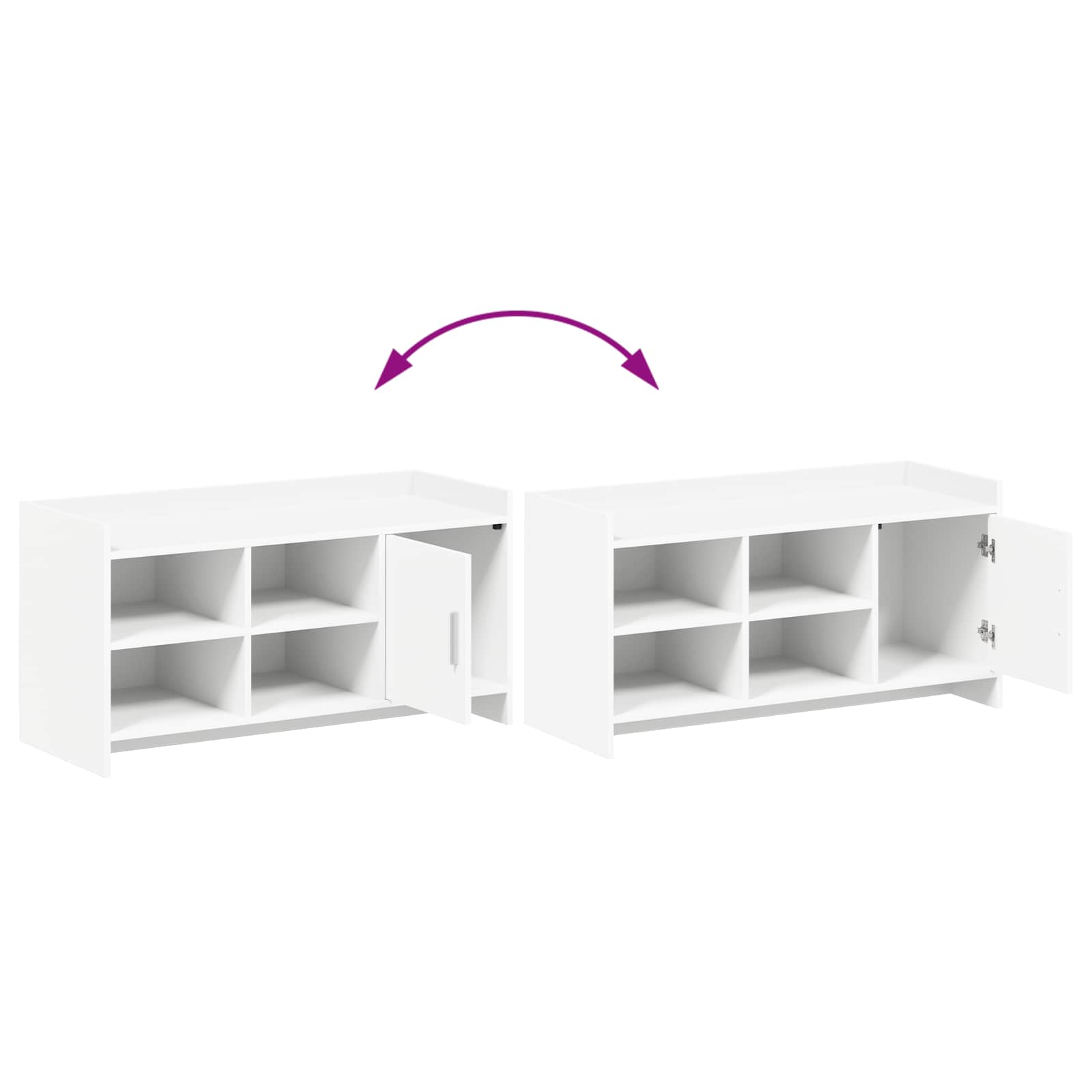 Schuhschrank mit Speicher Weiß 100 x 39,5 x 51 cm Holzwerkstoff