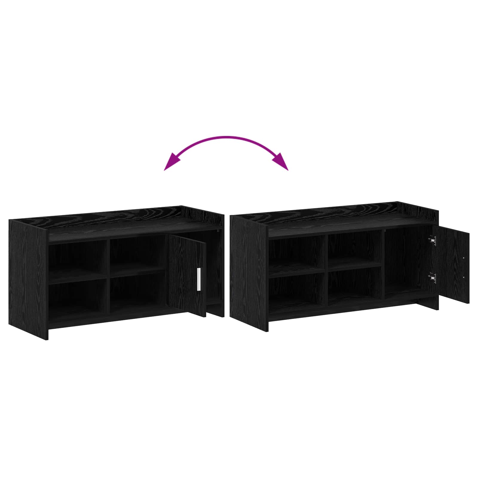Schuhschrank Schwarze Eiche 100 x 39,5 x 51 cm Holzwerkstoff