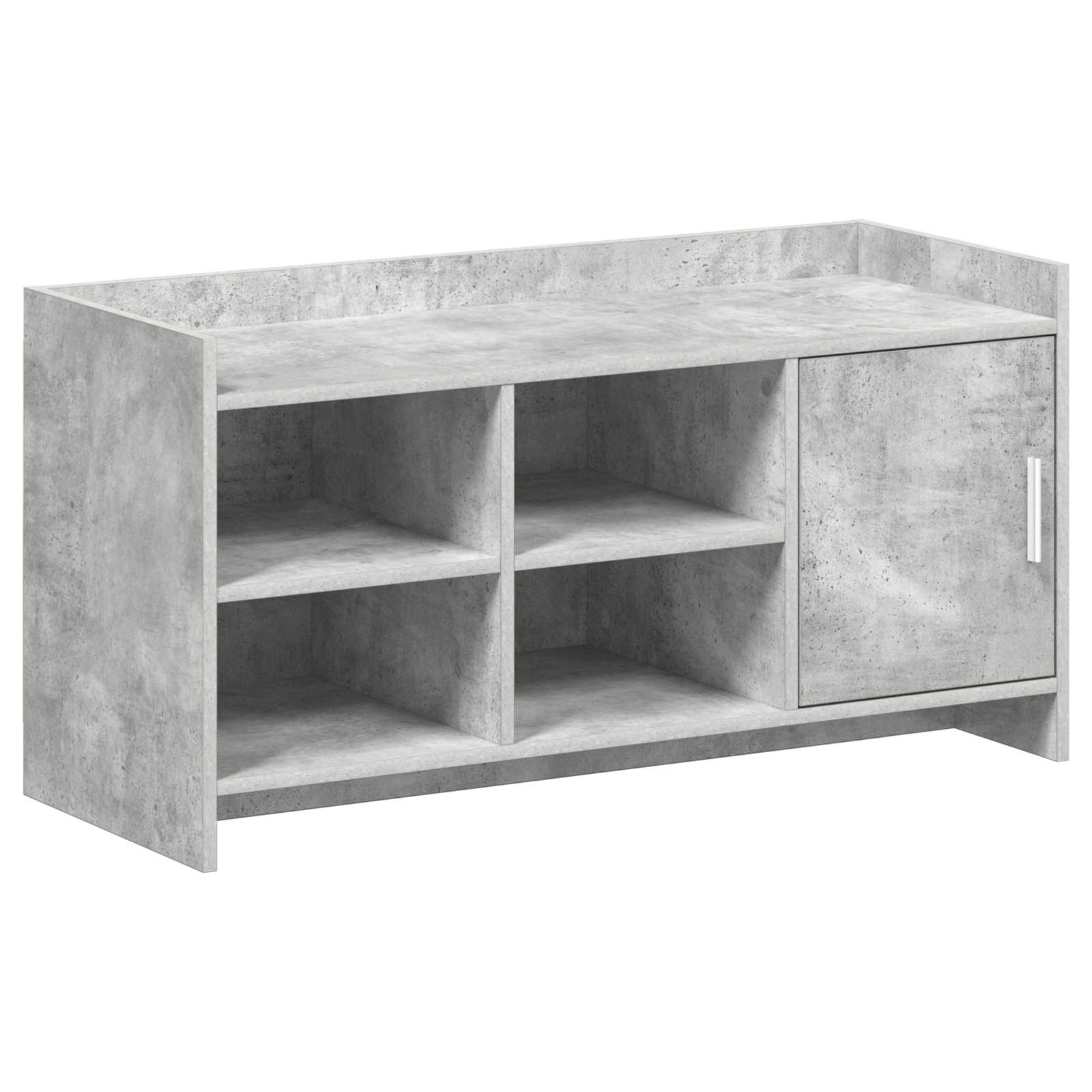 Schuhschrank mit Tür Betongrau 100 x 39,5 x 51 cm Holzwerkstoff