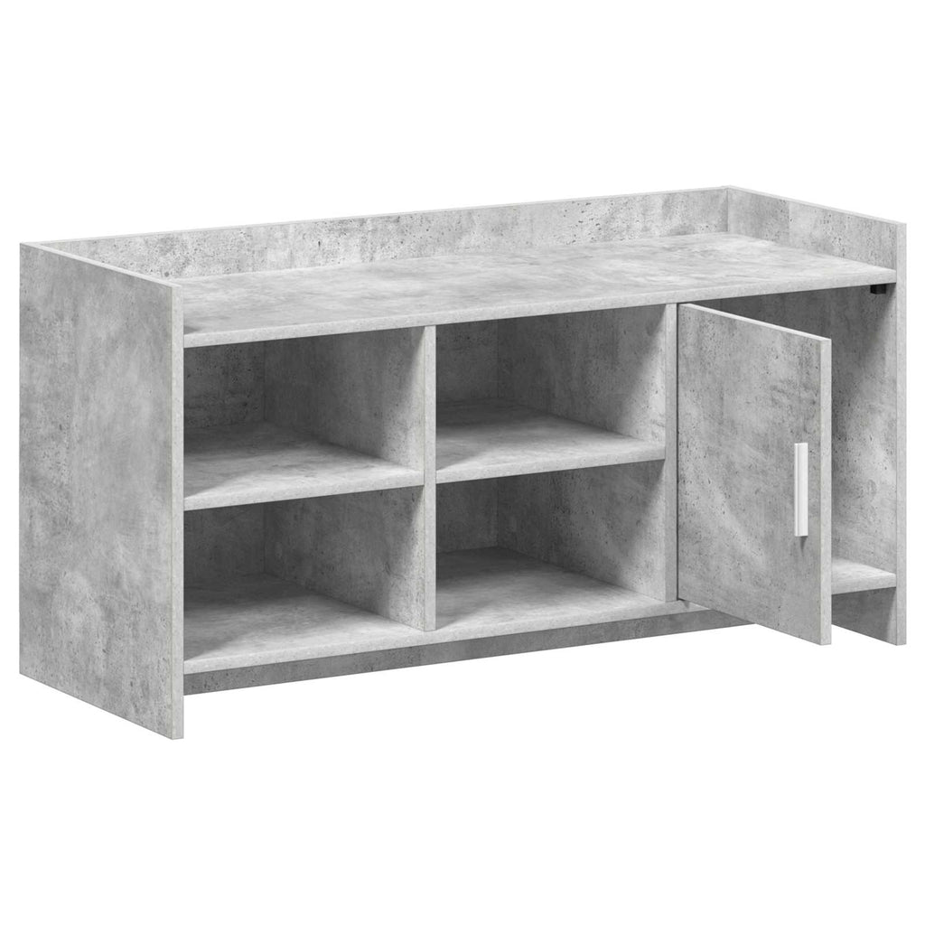 Schuhschrank mit Tür Betongrau 100 x 39,5 x 51 cm Holzwerkstoff