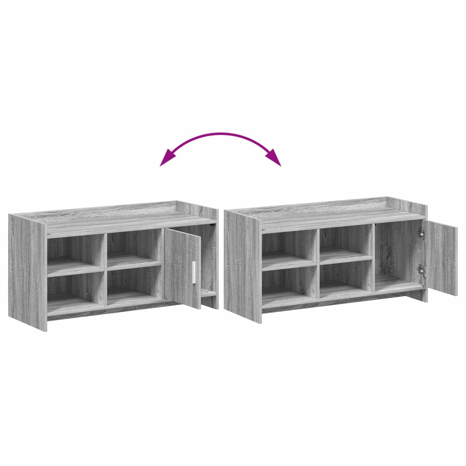 Schuhschrank Grau Sonoma 100 x 39,5 x 51 cm Holzwerkstoff