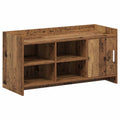 Schuhschrank mit Tür Altholz 100 x 39,5 x 51 cm Holzwerkstoff