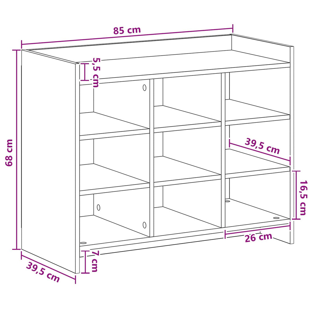 Schuhschrank mit Speicher Weiß 85 x 39,5 x 70 cm Holzwerkstoff