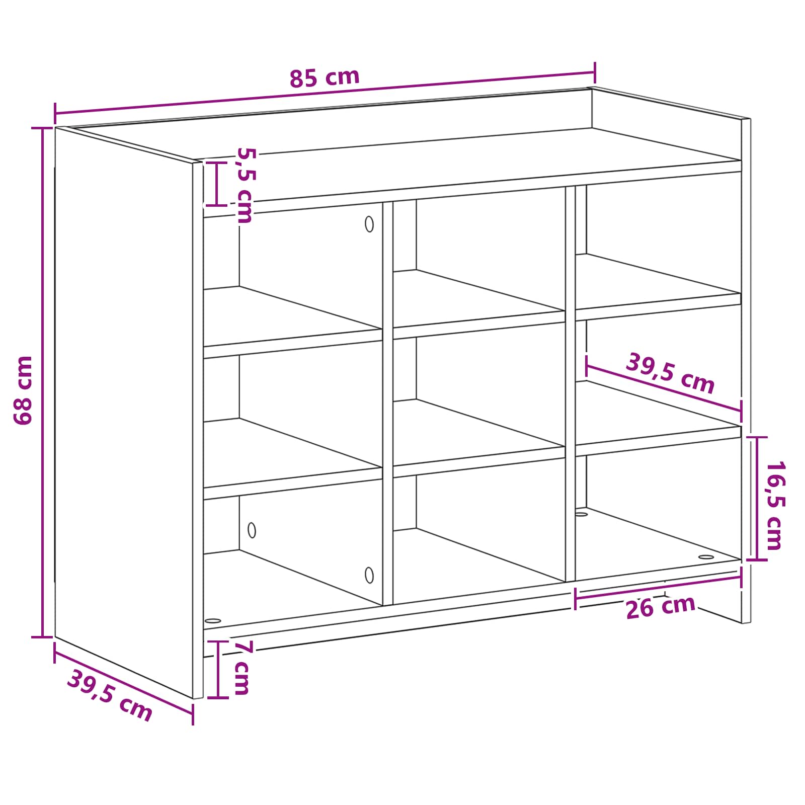 Schuhschrank mit Speicher Weiß 85 x 39,5 x 70 cm Holzwerkstoff