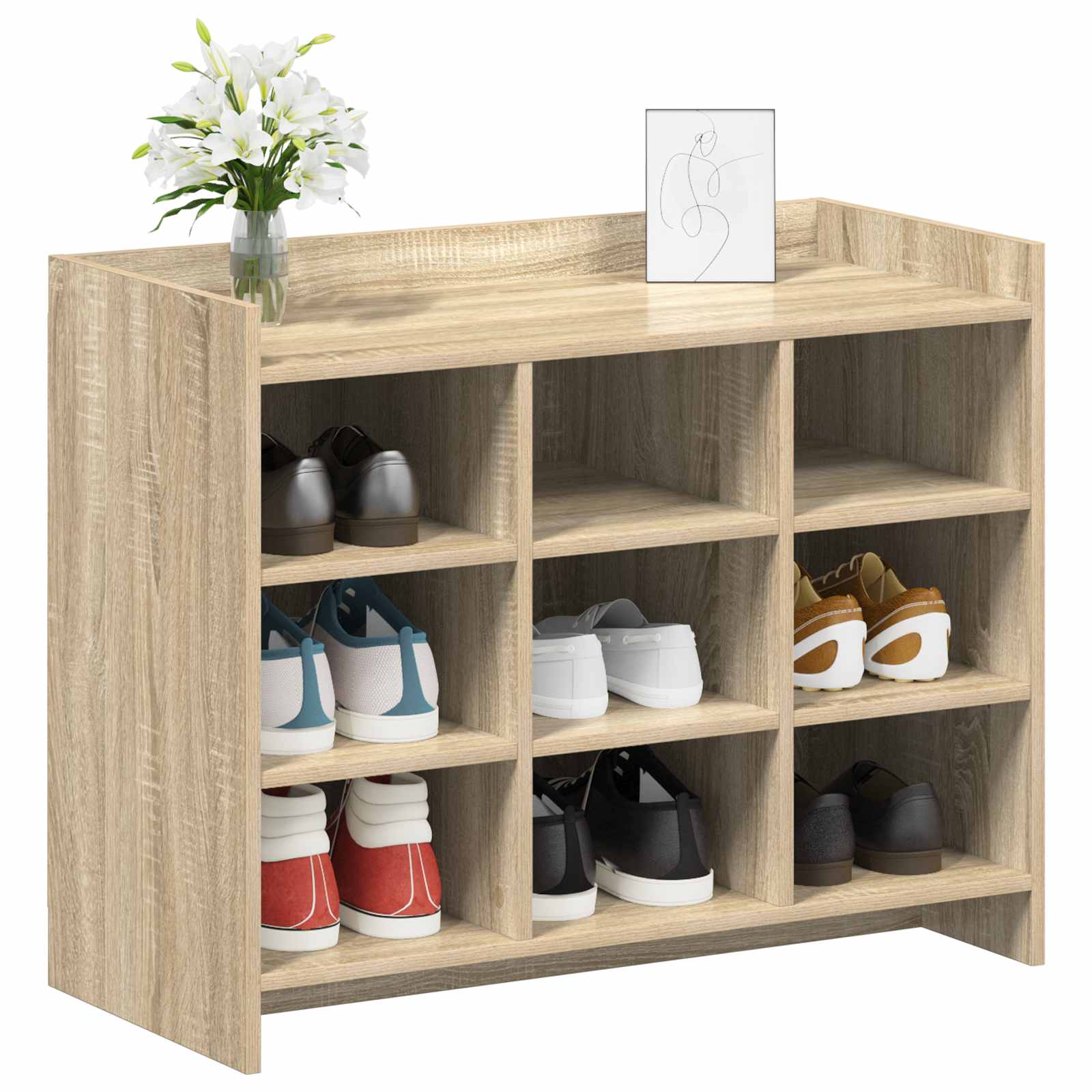 Schuhschrank Sonoma-Eiche 85 x 39,5 x 70 cm Holzwerkstoff