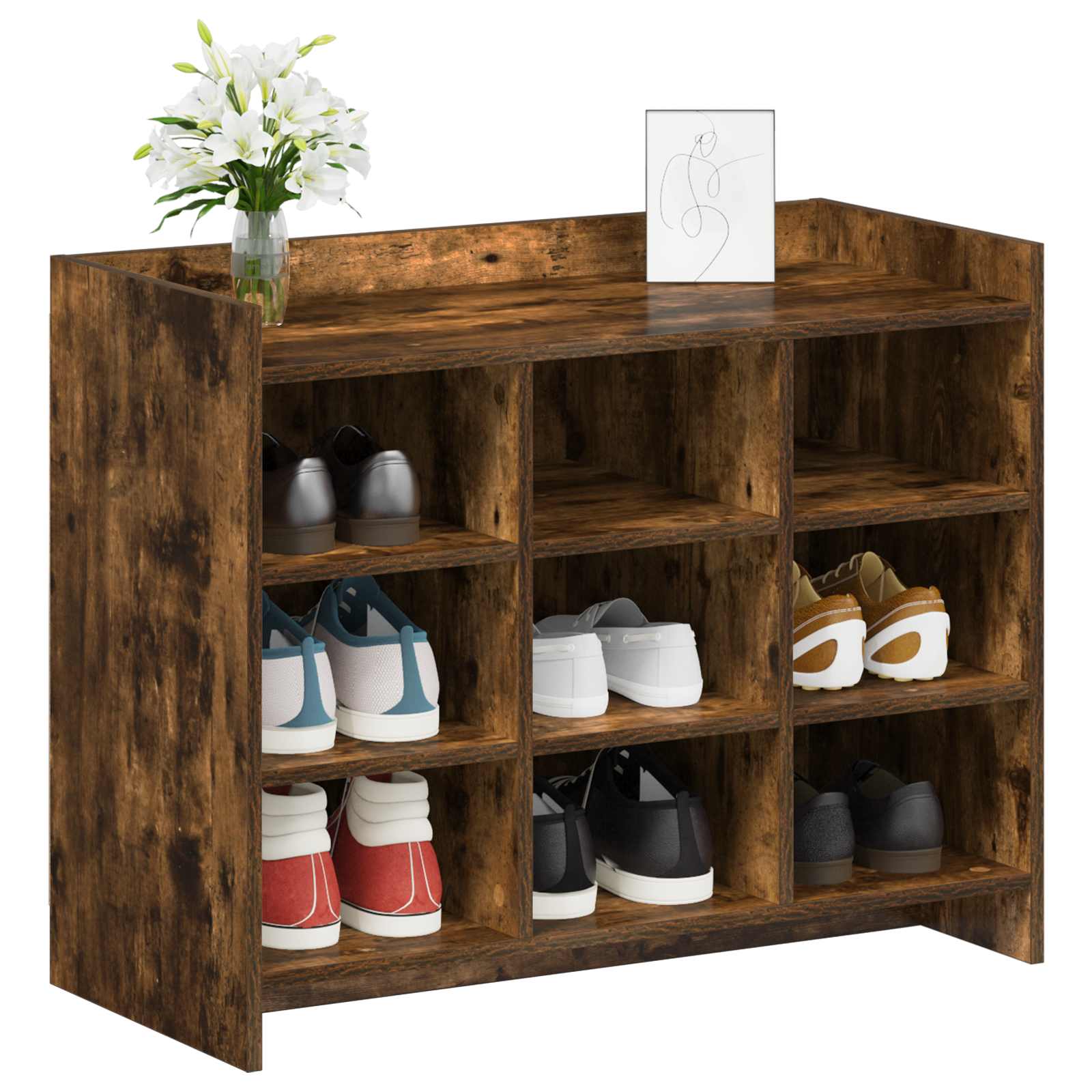 Schuhschrank Geräucherte Eiche 85 x 39,5 x 70 cm Holzwerkstoff