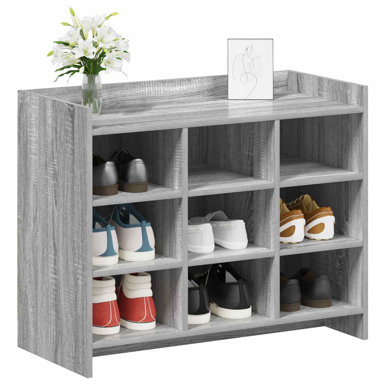 Schuhschrank Grau Sonoma 85 x 39,5 x 70 cm Holzwerkstoff