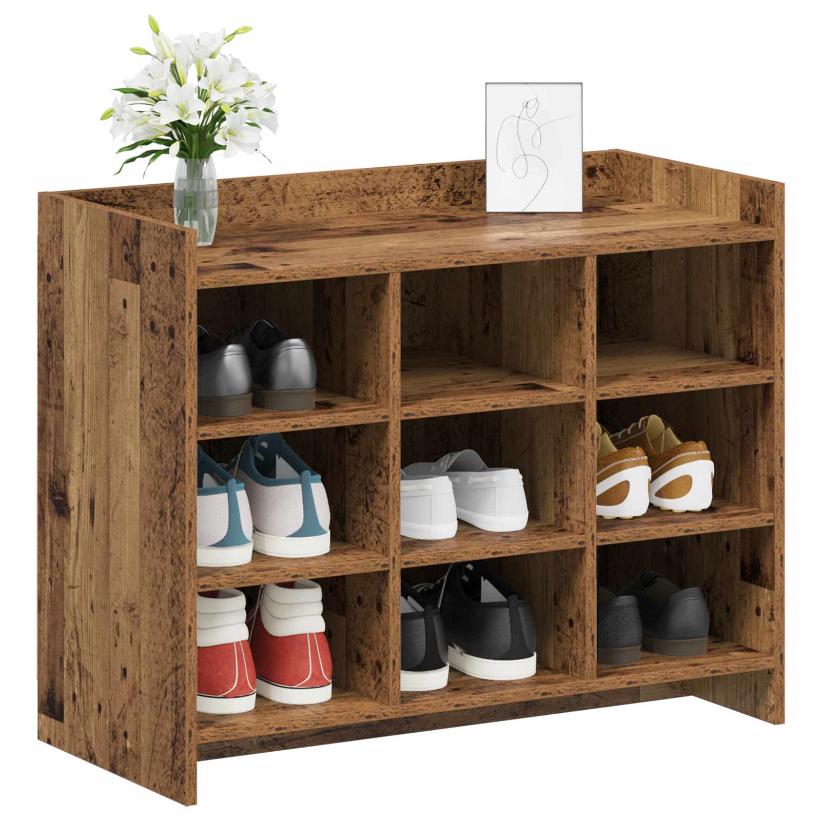 Schuhschrank Altholz 85 x 39,5 x 70 cm Holzwerkstoff