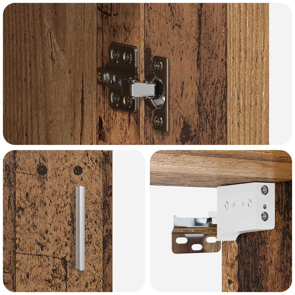 Wandregal Wandhalterung Altholz 80 x 36 x 80 cm Holzwerkstoff