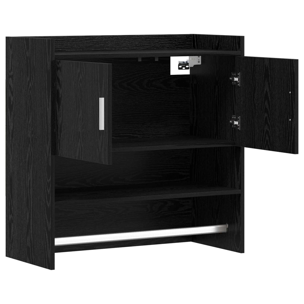 Wandregal Wandhalterung Schwarze Eiche 80 x 36 x 80 cm