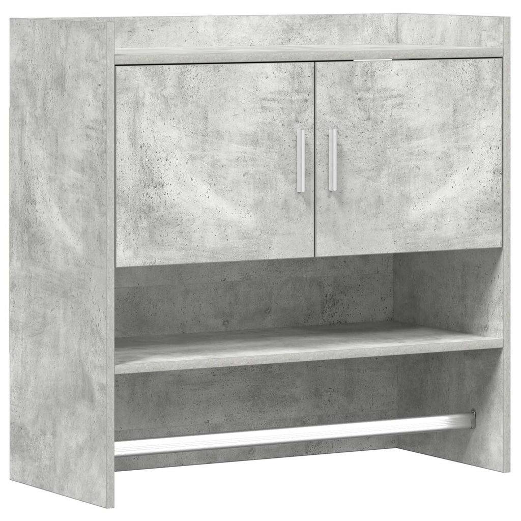 Wandregal Wandhalterung Betongrau 80 x 36 x 80 cm Holzwerkstoff