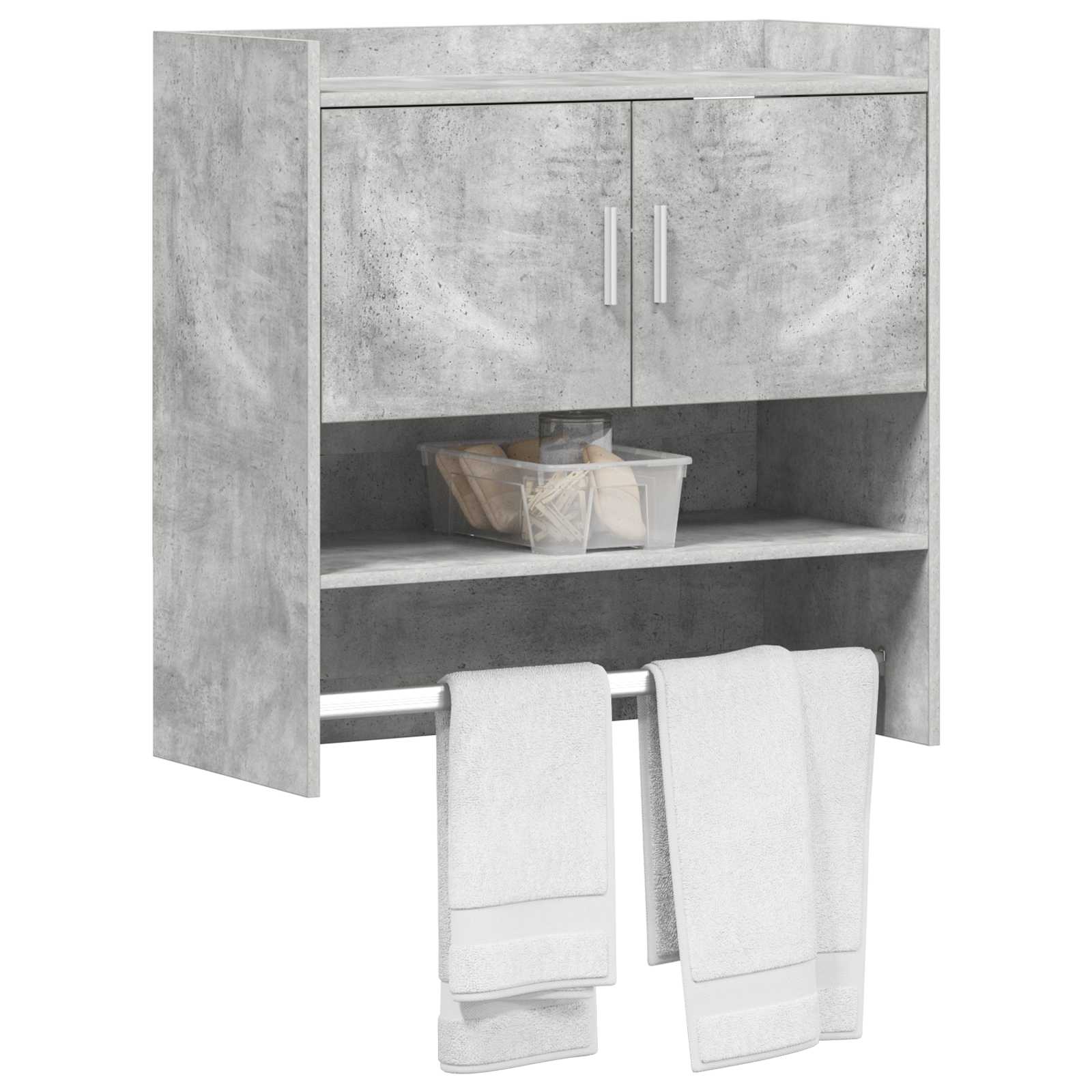 Wandregal Wandhalterung Betongrau 80 x 36 x 80 cm Holzwerkstoff