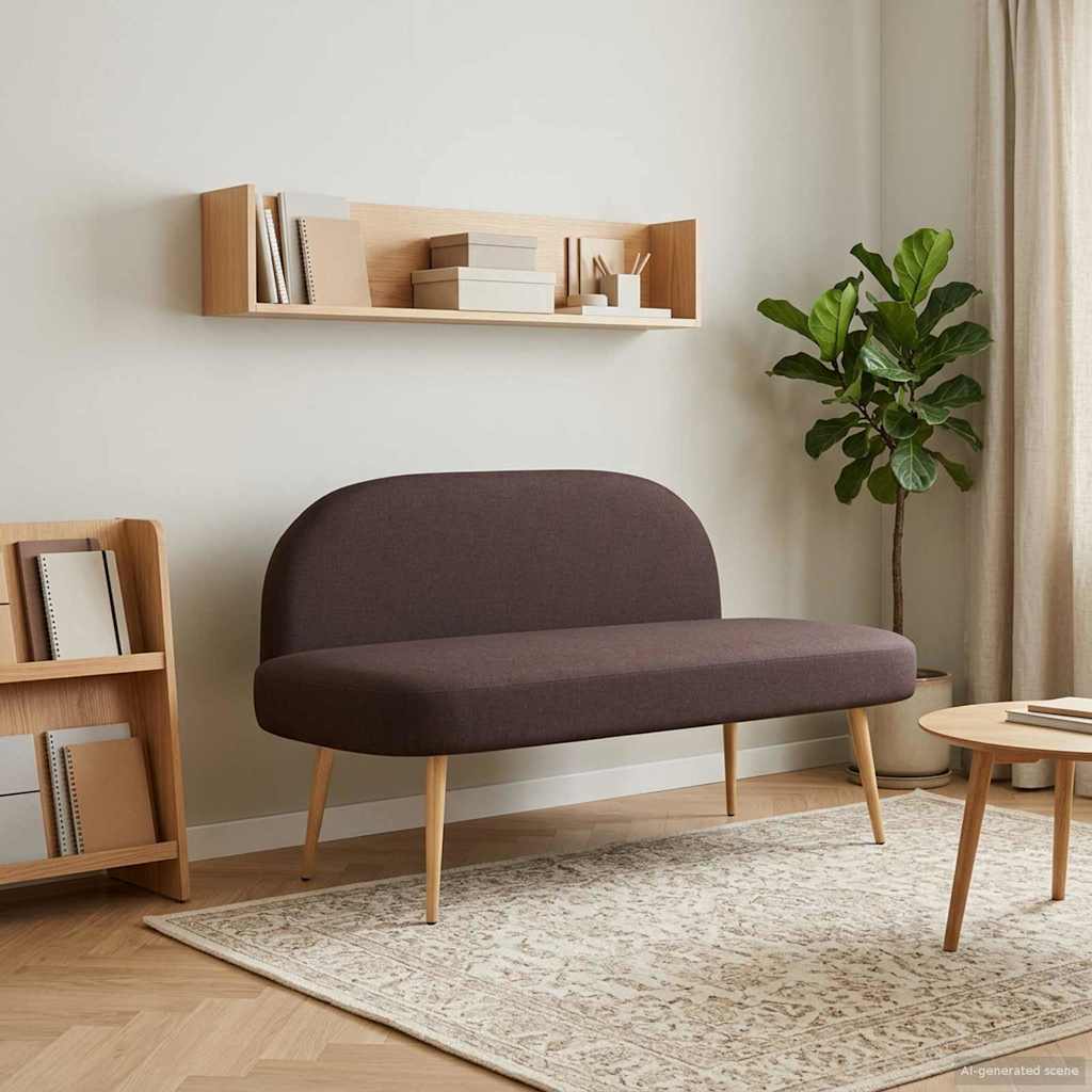 Gepolsterte Bank mit Rückenlehne Dunkelbraun 110 x 60 x 76 cm
