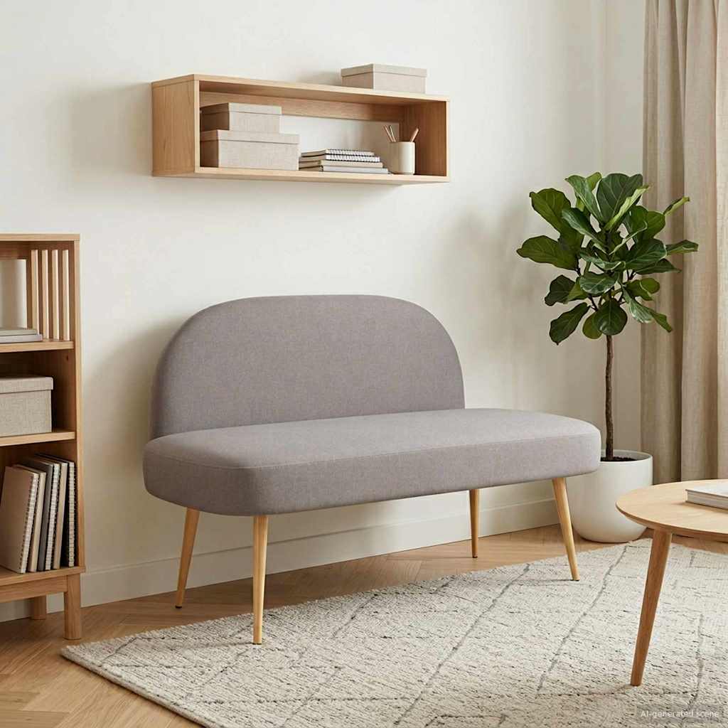Gepolsterte Bank mit Rückenlehne Taupe 110 x 60 x 76 cm