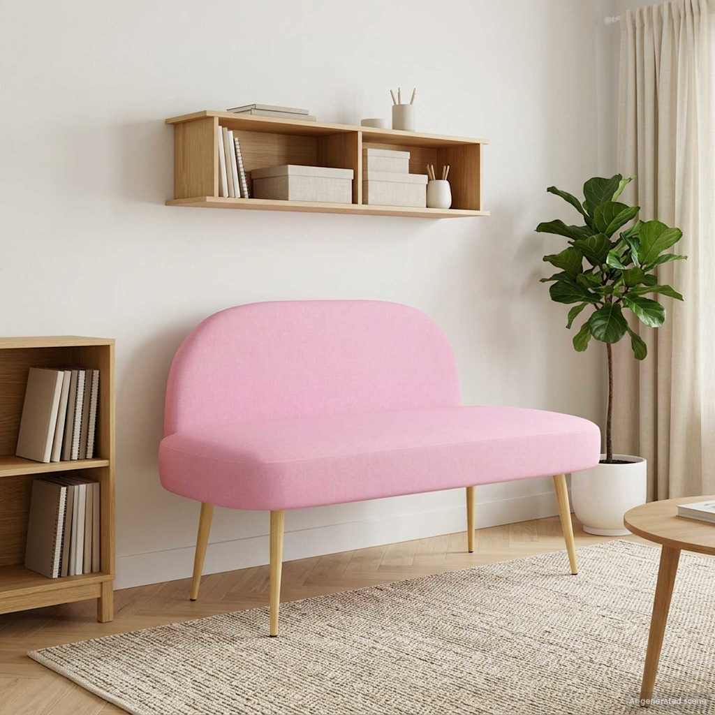 Gepolsterte Bank mit Rückenlehne Rosa 110 x 60 x 76 cm