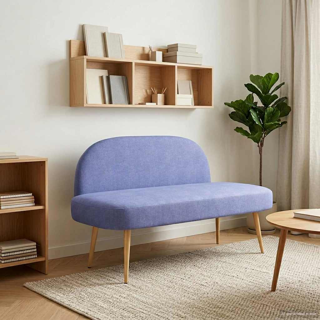Gepolsterte Bank mit Rückenlehne Jeans blau 110 x 60 x 76 cm