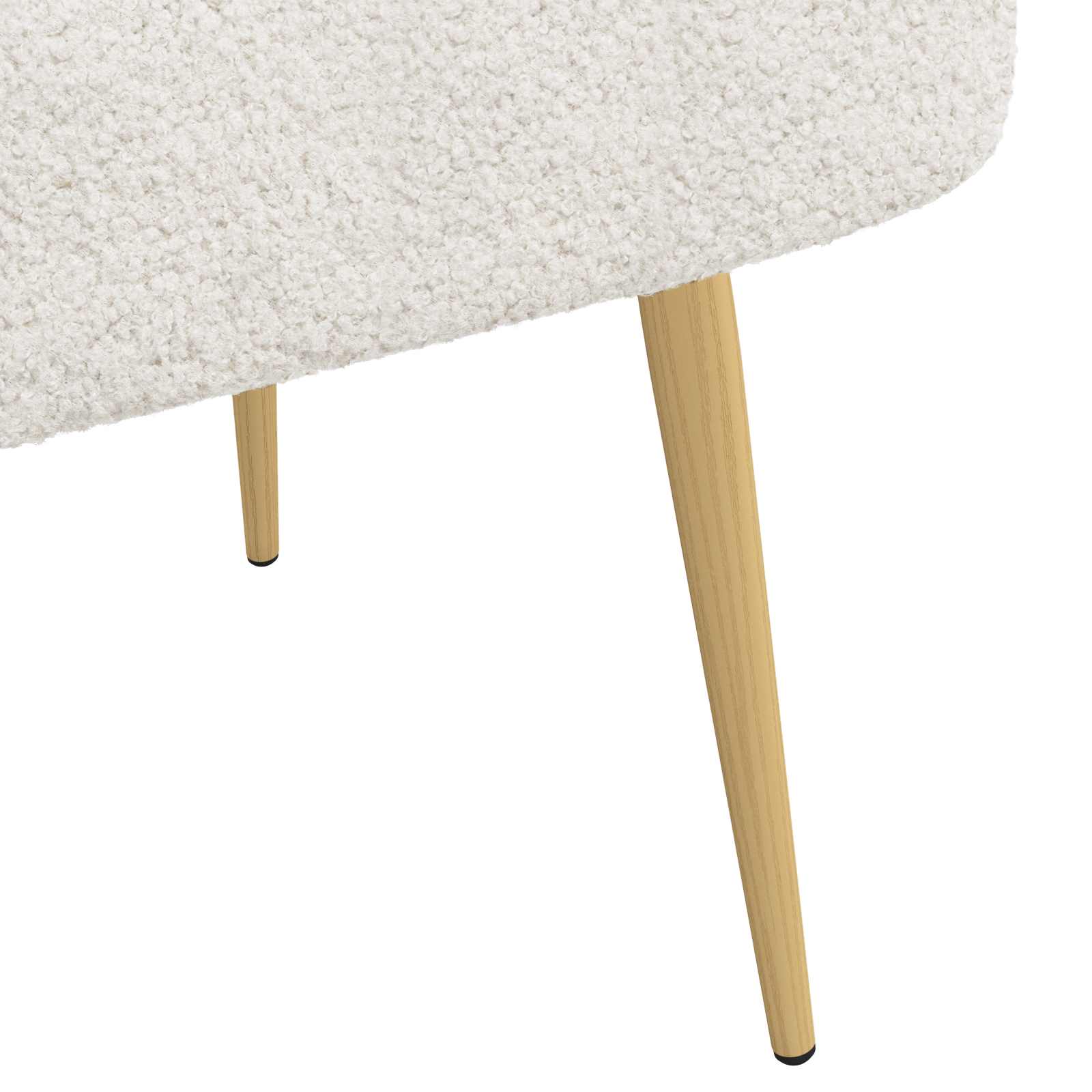 Gepolsterte Bank mit Rückenlehne Creme 110 x 60 x 76 cm Bouclé