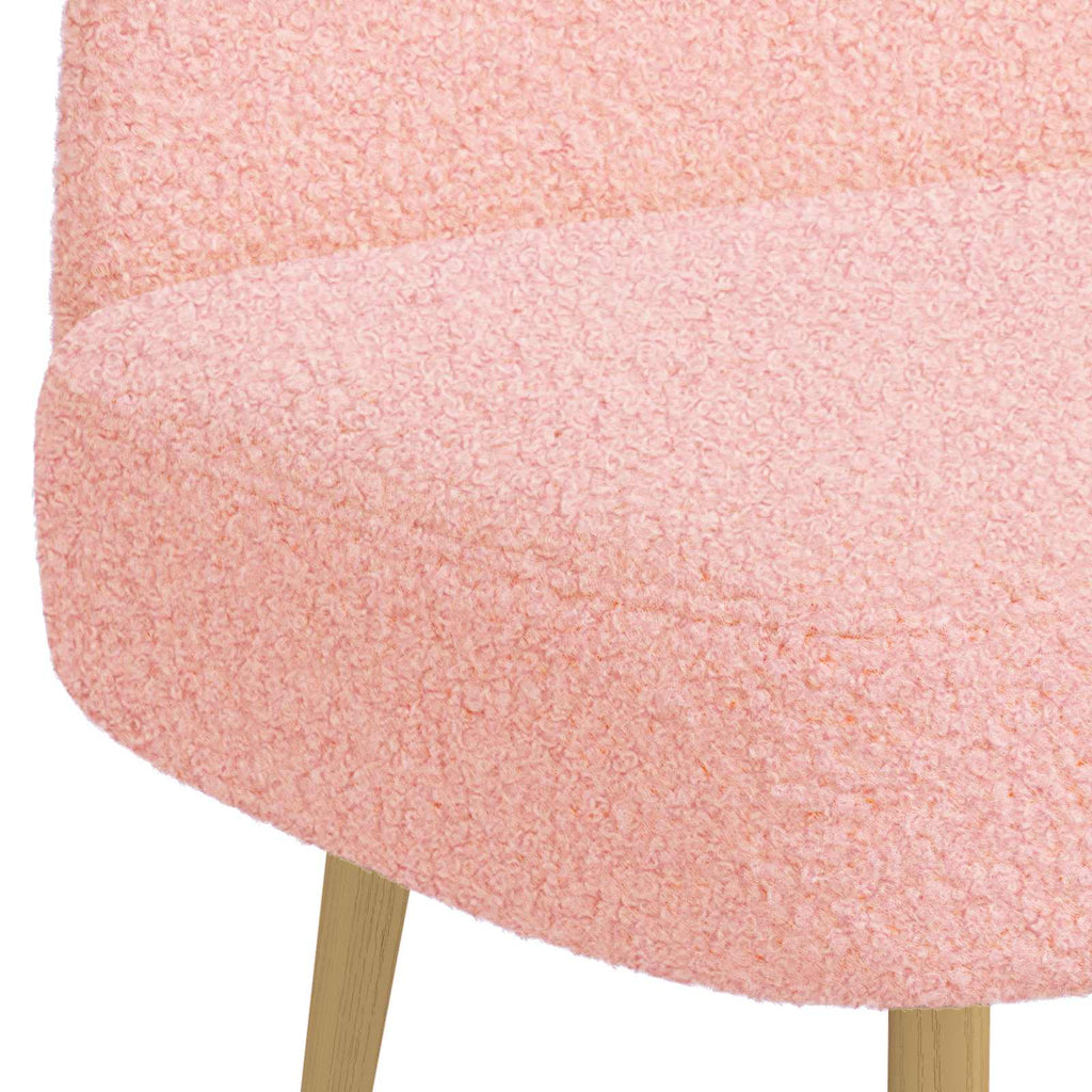 Gepolsterte Bank mit Rückenlehne Rosa 110 x 60 x 76 cm Bouclé