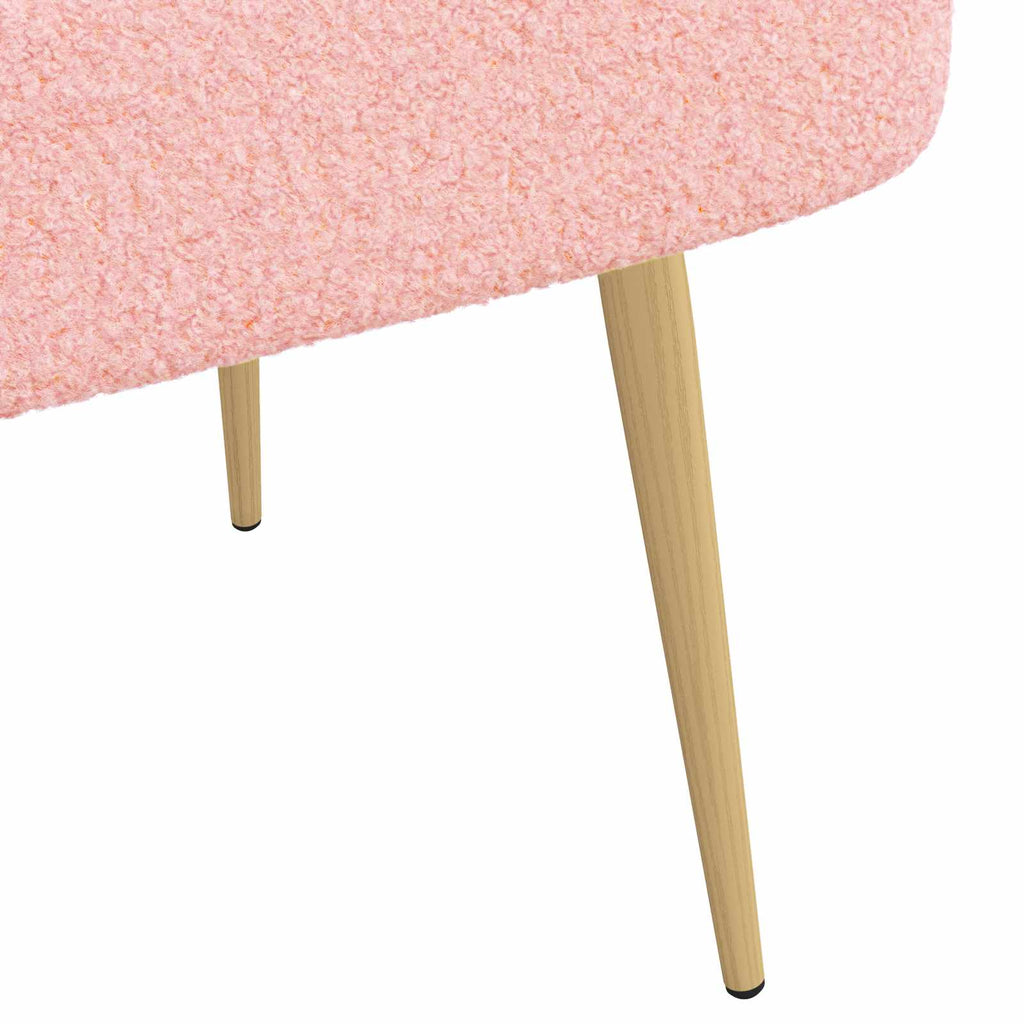 Gepolsterte Bank mit Rückenlehne Rosa 110 x 60 x 76 cm Bouclé