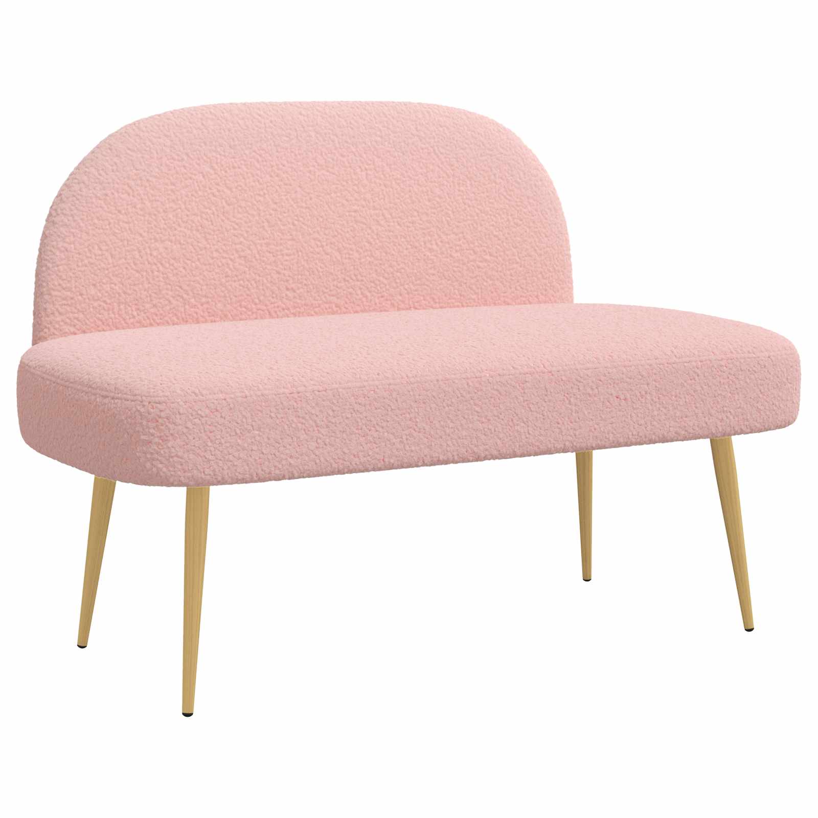 Gepolsterte Bank mit Rückenlehne Rosa 110 x 60 x 76 cm Bouclé