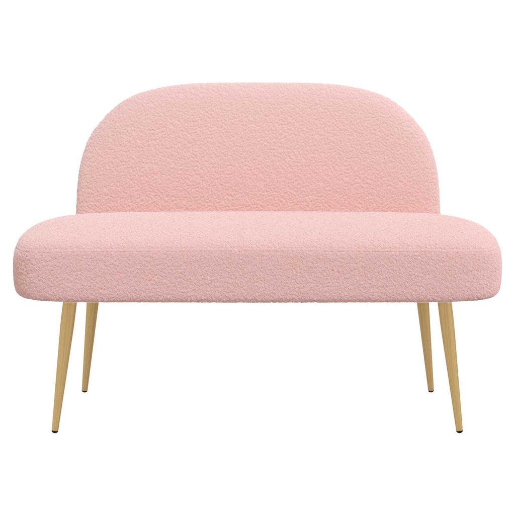 Gepolsterte Bank mit Rückenlehne Rosa 110 x 60 x 76 cm Bouclé