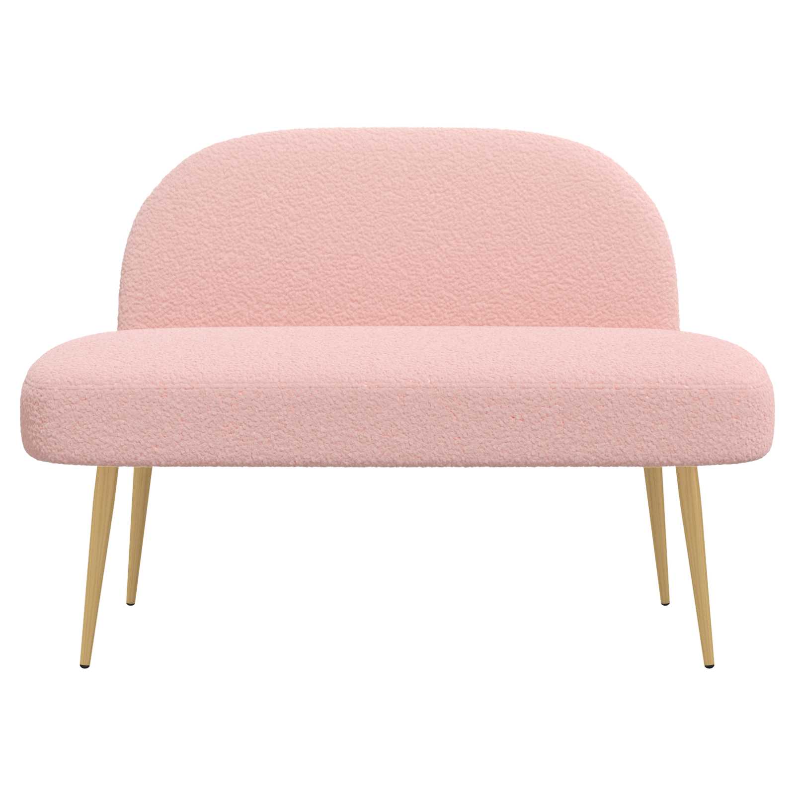 Gepolsterte Bank mit Rückenlehne Rosa 110 x 60 x 76 cm Bouclé
