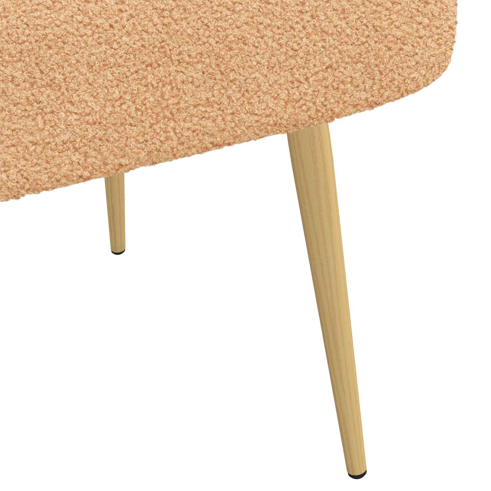 Gepolsterte Bank mit Rückenlehne Beige 110 x 60 x 76 cm Bouclé