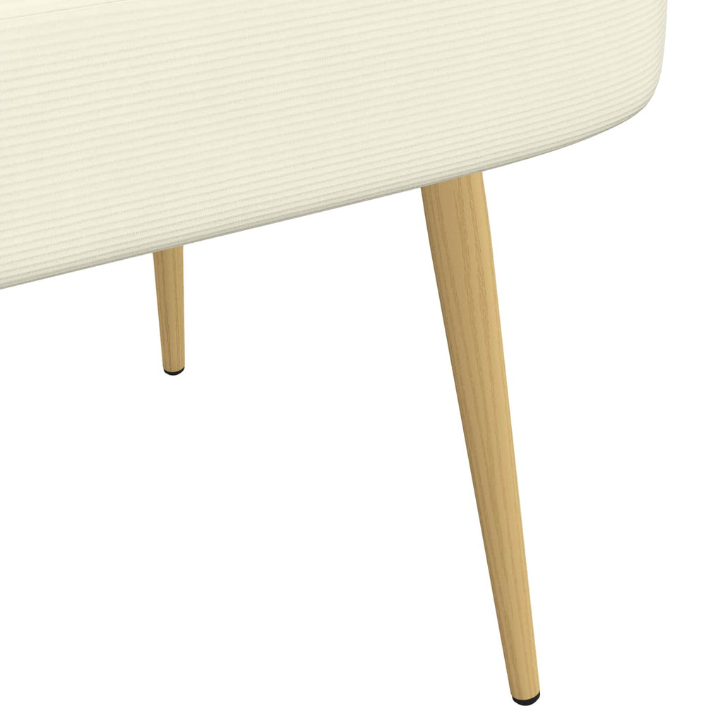Gepolsterte Bank mit Rückenlehne Creme 110 x 60 x 76 cm
