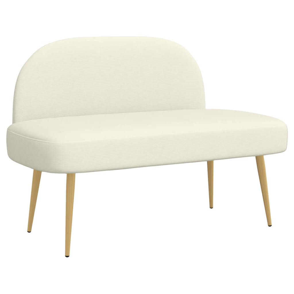 Gepolsterte Bank mit Rückenlehne Creme 110 x 60 x 76 cm