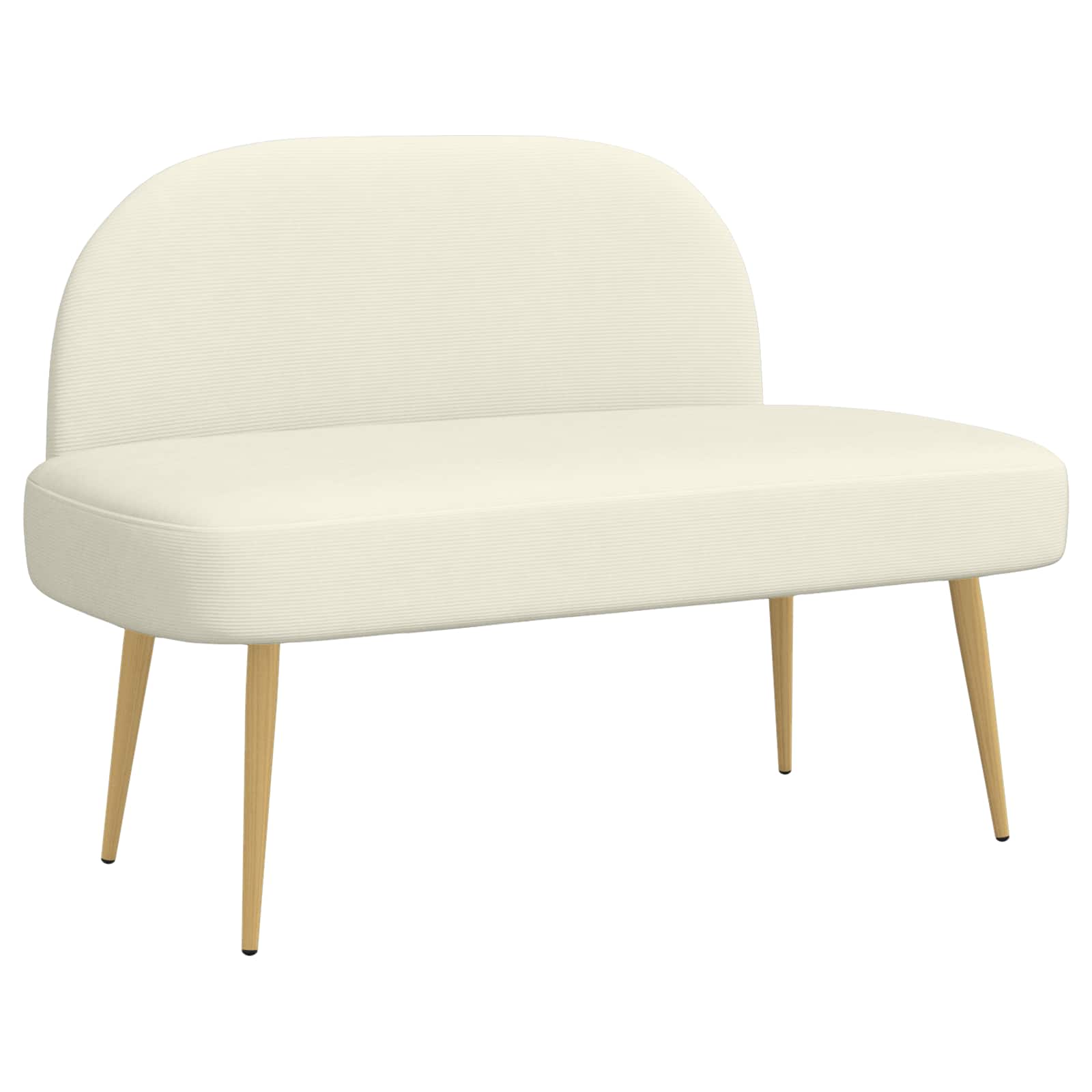 Gepolsterte Bank mit Rückenlehne Creme 110 x 60 x 76 cm