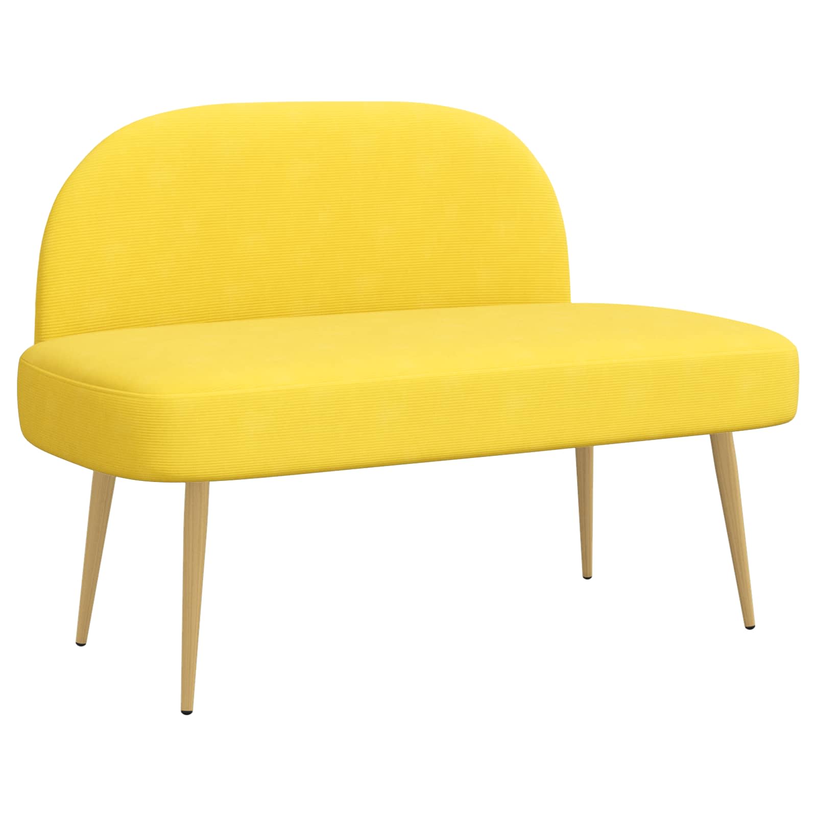 Gepolsterte Bank mit Rückenlehne Hellgelb 110 x 60 x 76 cm