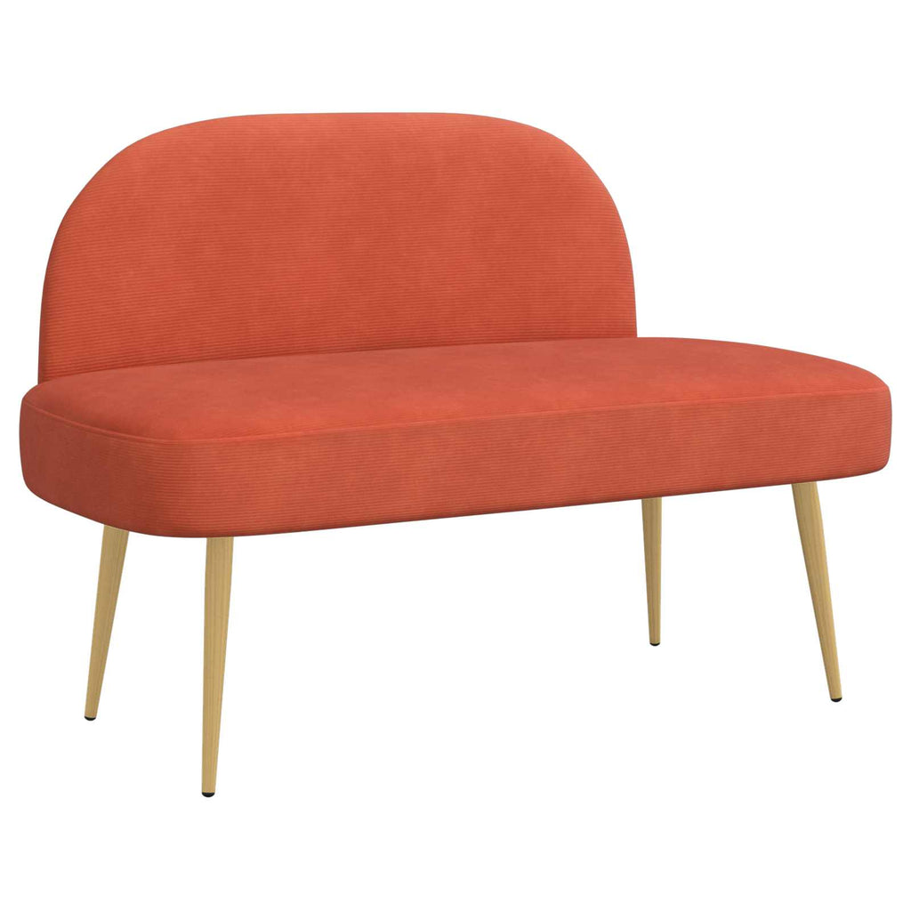 Gepolsterte Bank mit Rückenlehne Rot orange 110 x 60 x 76 cm