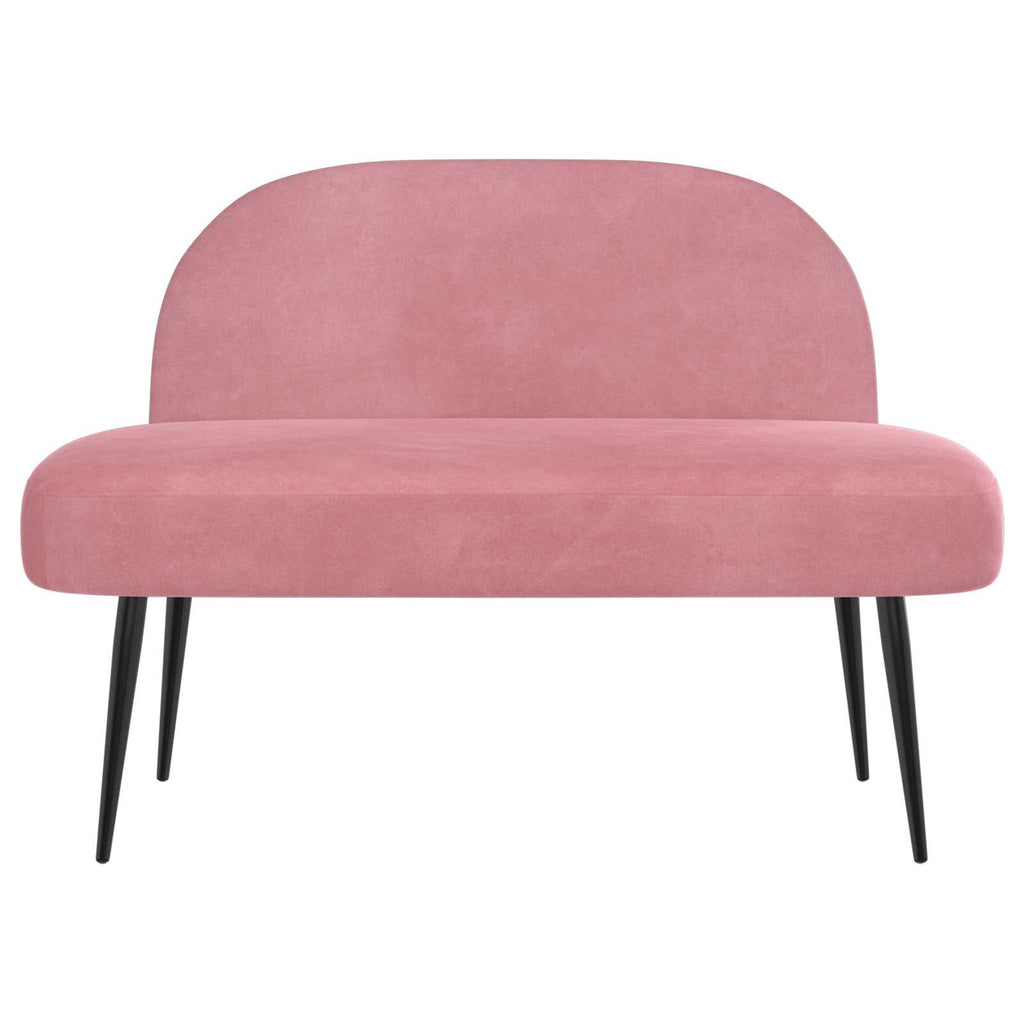 Gepolsterte Bank mit Rückenlehne Rosa 110 x 60 x 76 cm Samt