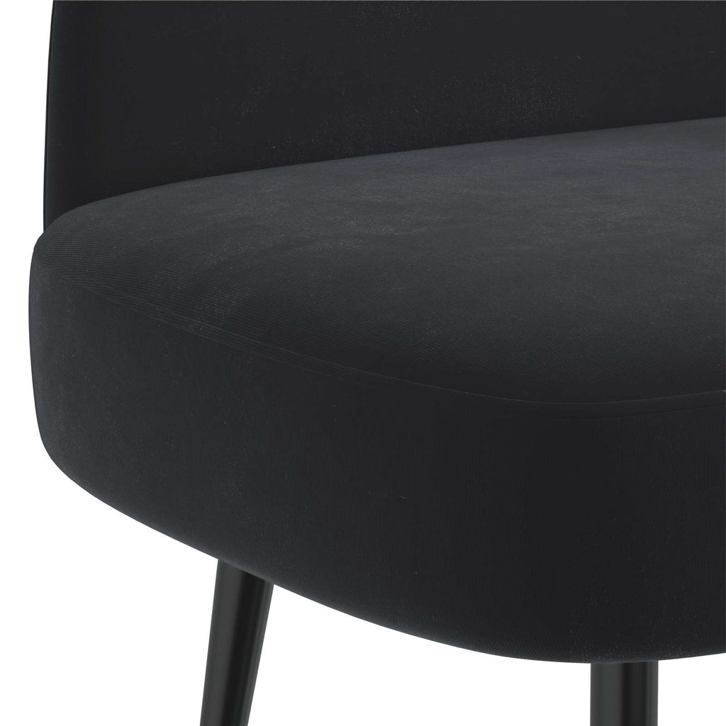 Gepolsterte Bank mit Rückenlehne Schwarz 110 x 60 x 76 cm Samt