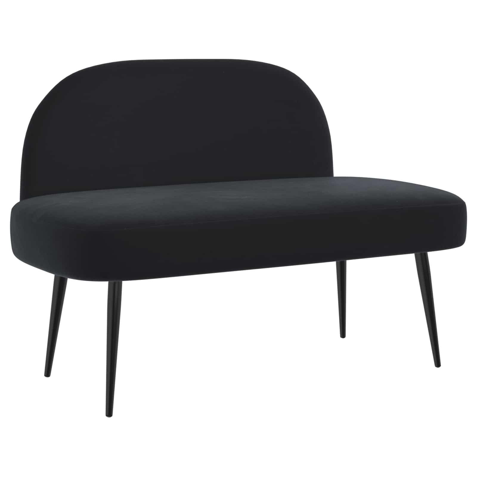 Gepolsterte Bank mit Rückenlehne Schwarz 110 x 60 x 76 cm Samt