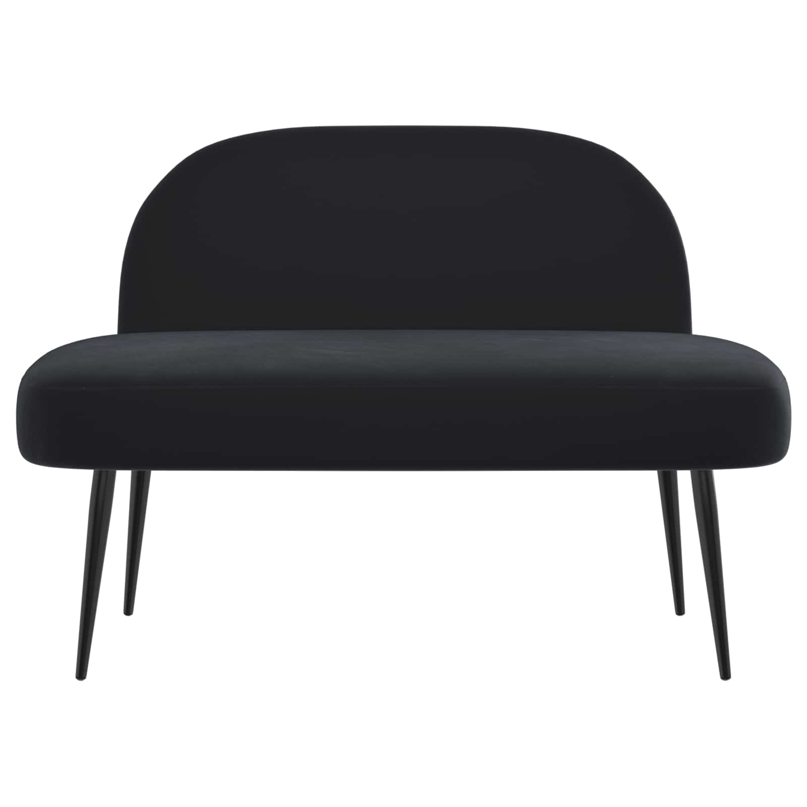 Gepolsterte Bank mit Rückenlehne Schwarz 110 x 60 x 76 cm Samt