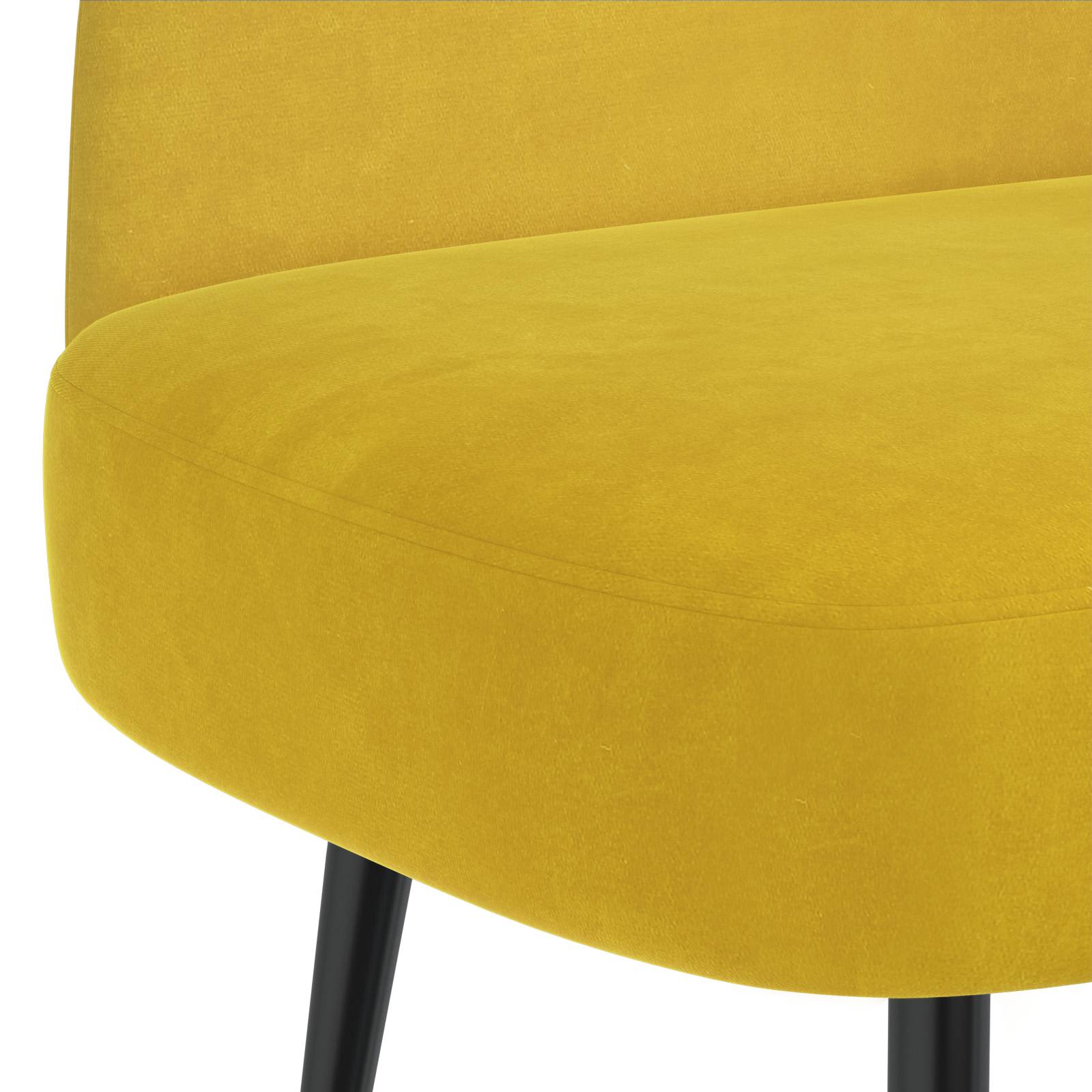 Gepolsterte Bank mit Rückenlehne Gelb 110 x 60 x 76 cm Samt