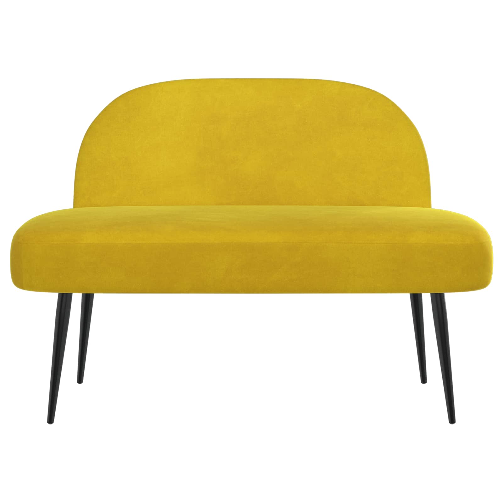 Gepolsterte Bank mit Rückenlehne Gelb 110 x 60 x 76 cm Samt